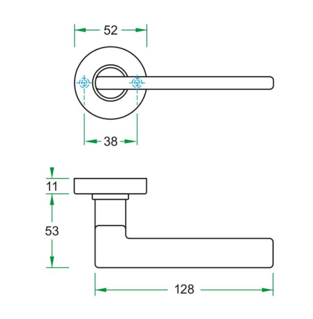 Deurklink op rozet TIGO rvs mat - Afbeelding 2