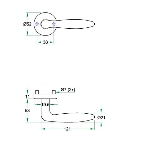 Deurklink op rozet CINO zwart - Afbeelding 2
