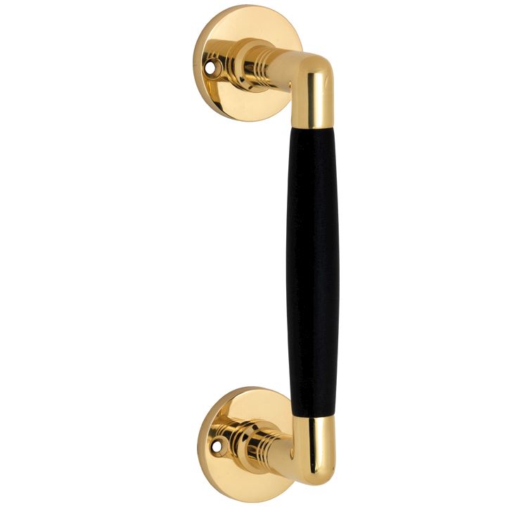 Deurgreep Ton ebben/rond messing ongelakt