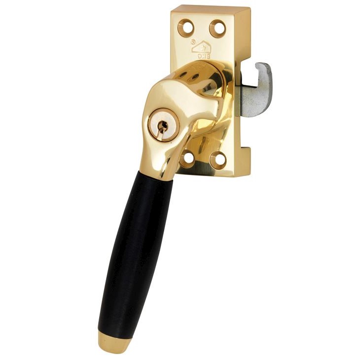 SKG Raamsluiting Met Sluitplaat Links Ton ebben messing ongelakt