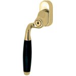 SKG2 Draaikiepgarnituur afsluitbaar Ton ebben/Smal Links messing ongelakt