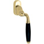 SKG2 Draaikiepgarnituur afsluitbaar Ton ebben/Smal Rechts messing ongelakt