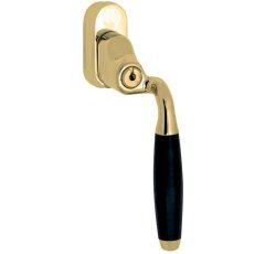 SKG2 Draaikiepgarnituur afsluitbaar Ton ebben/Smal Rechts messing ongelakt