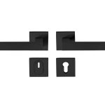 SKG3 kruk/kruk Quattro op vierkant rozet + kerntrekbeveiliging zwart