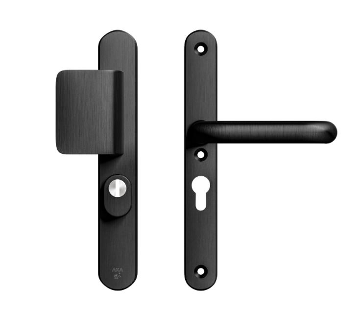 AXA Oval Plus Smal veiligheidsbeslag PC55 SKG3 met kerntrekbeveiliging D-greep/kruk zwart