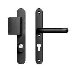 AXA Oval Plus Smal veiligheidsbeslag PC72 SKG3 met kerntrekbeveiliging D-greep/kruk zwart