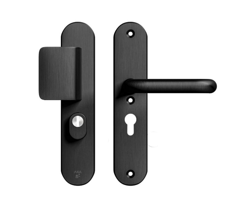 AXA Oval Plus veiligheidsbeslag PC55 SKG3 met kerntrekbeveiliging D-greep/kruk zwart