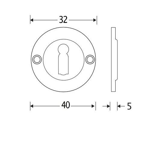 Set van twee sleutelplaatjes Chemin de Fer 40mm BB messing antiek - Afbeelding 2