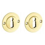 Set van twee sleutelplaatjes Chemin de Fer 40mm BB messing ongelakt