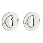 Set van twee sleutelplaatjes Chemin de Fer 40mm BB glans nikkel