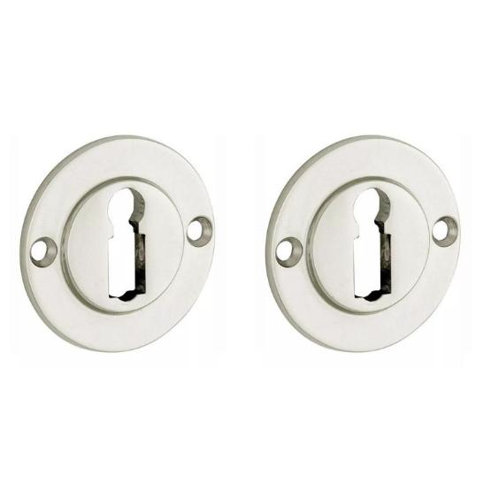 Set van twee sleutelplaatjes Chemin de Fer 40mm BB glans nikkel