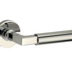 Deurklink op geveerd rozet Bauhaus/Vivo glans nikkel