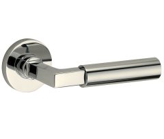 Deurklink op geveerd rozet Bauhaus/Vivo glans nikkel