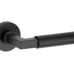 Deurklink op geveerd rozet Bauhaus/Vivo mat zwart