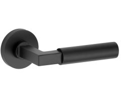 Deurklink op geveerd rozet Bauhaus/Vivo mat zwart