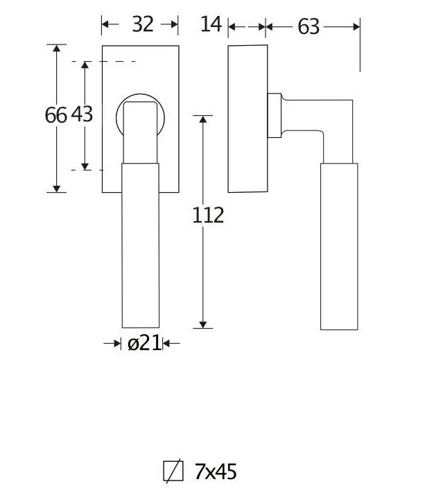 Draaikiepgarnituur Bauhaus mat nikkel ongelakt - Afbeelding 2