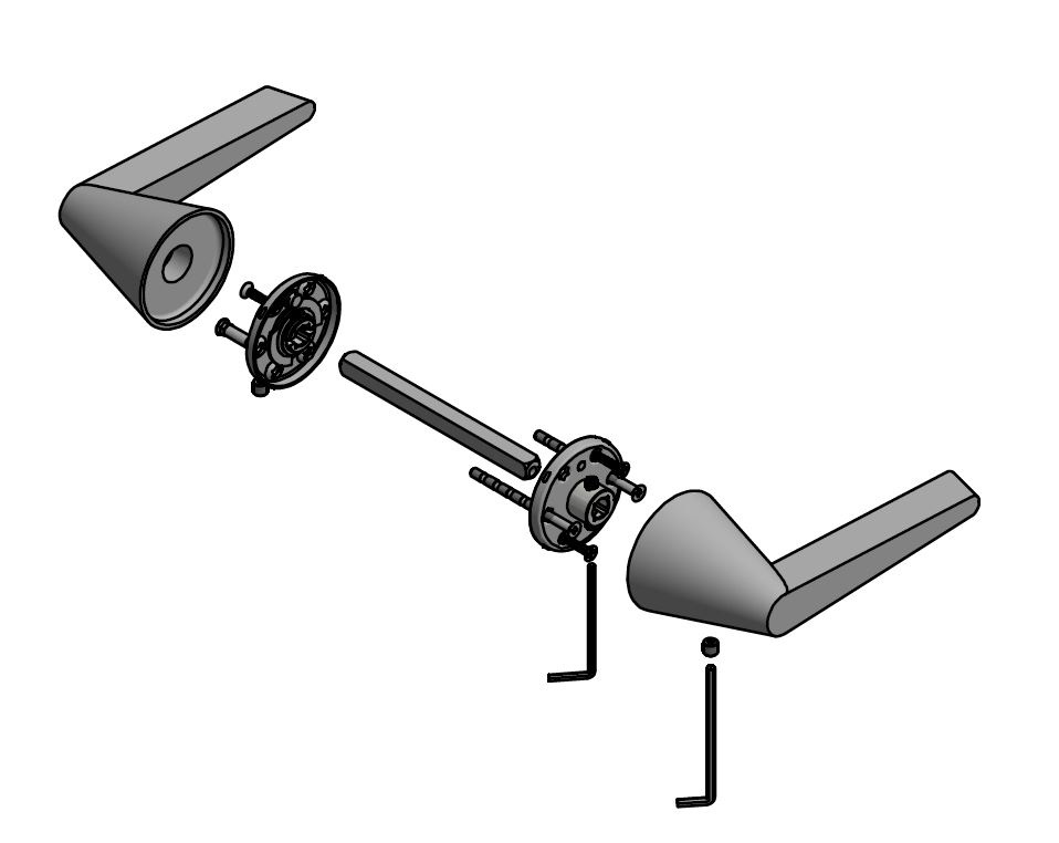 Deurklink CONE OH100-G op rozet PVD mat zwart - Afbeelding 3