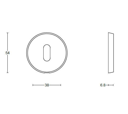 Sleutelplaatje CONE OHN54 PVD mat zwart - Afbeelding 2