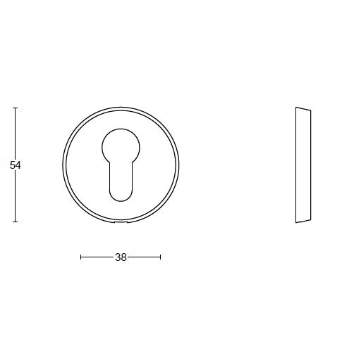 Cilinderplaatje CONE OHY54 mat rvs - Afbeelding 2