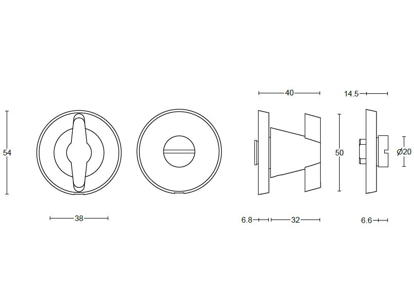 Toiletgarnituur CONE OHWC54 mat rvs - Afbeelding 2