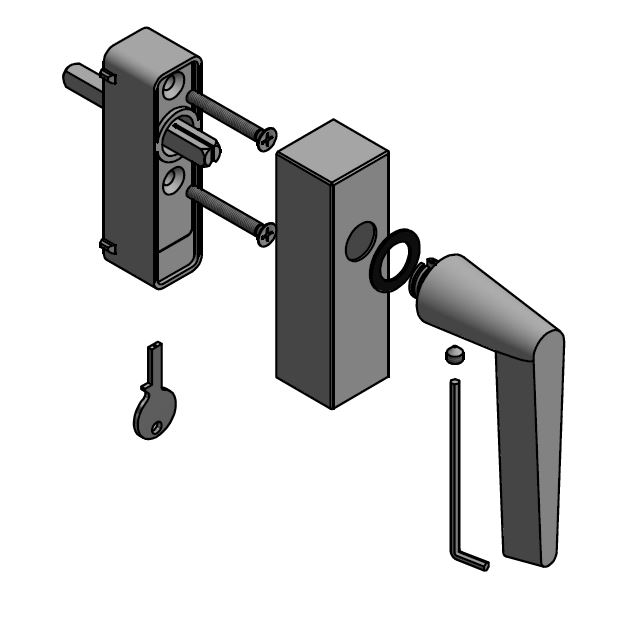 Draaikiepgarnituur CONE OH102DKLOCK mat rvs - Afbeelding 3