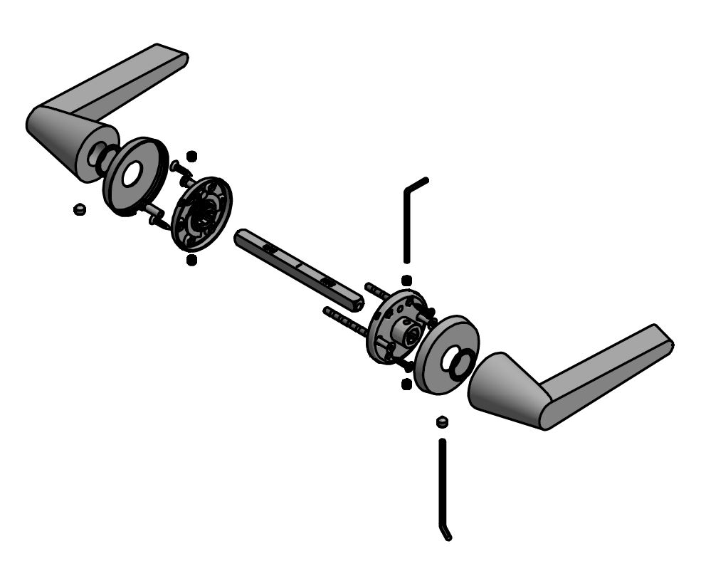 Deurklink CONE OH101-G op rozet mat rvs - Afbeelding 3