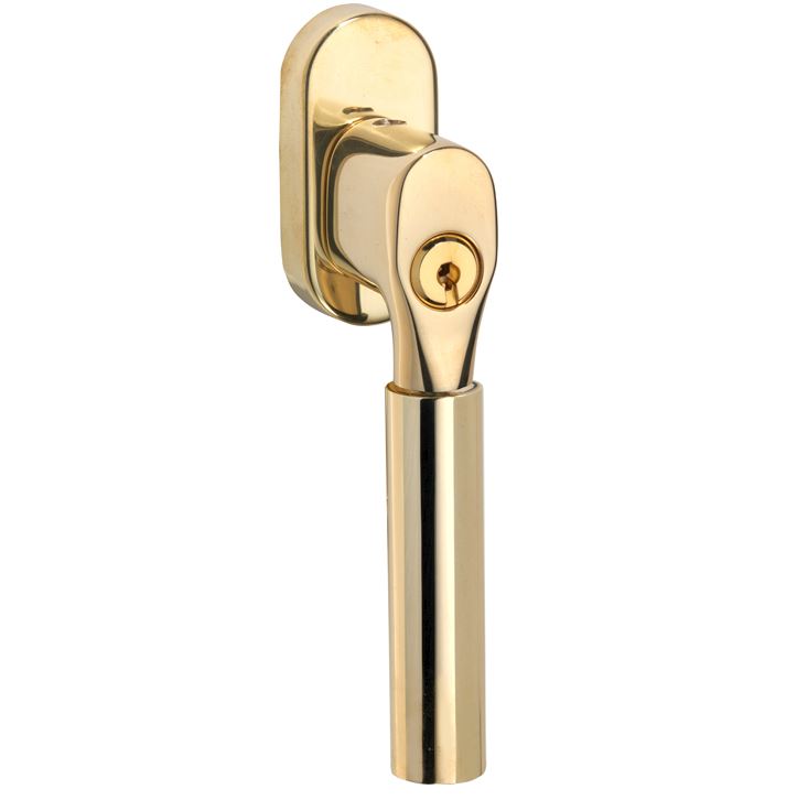 SKG2 Draaikiepgarnituur afsluitbaar Bauhaus/ovaal messing ongelakt