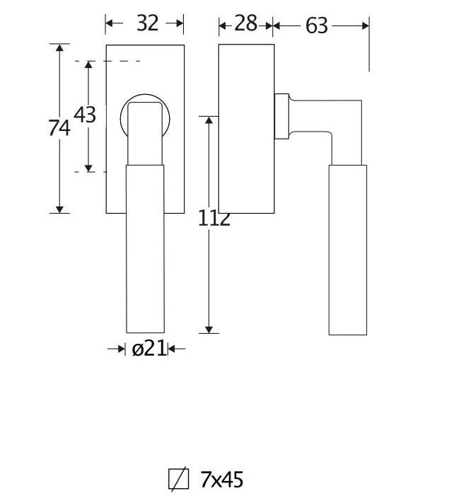 SKG2 Draaikiepgarnituur afsluitbaar Bauhaus glans chroom - Afbeelding 2