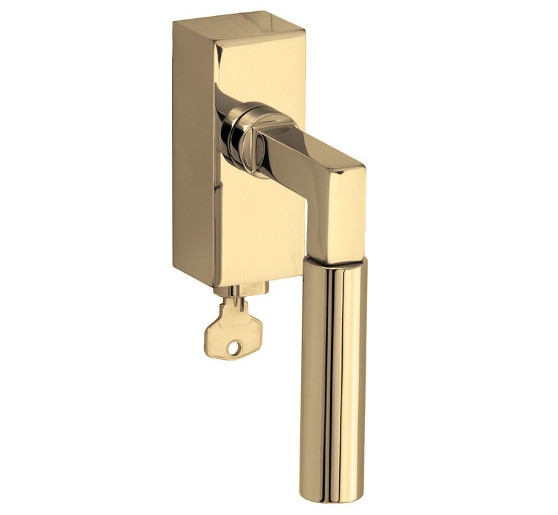 SKG2 Draaikiepgarnituur afsluitbaar Bauhaus messing ongelakt