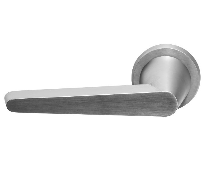 Enkele deurklink links CONE OH101 op rozet mat rvs