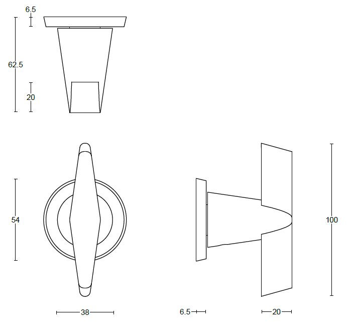 Voordeurknop vast CONE OH200V mat rvs - Afbeelding 2