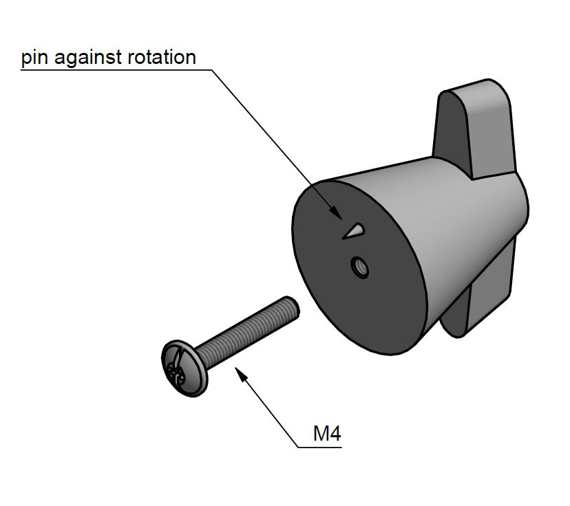 Meubelknop CONE OH32M PVD mat zwart - Afbeelding 3