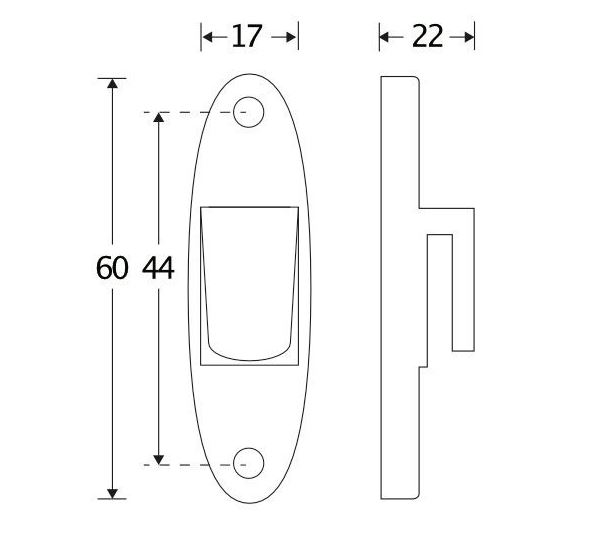 Sluithaak tbv raamboom ovaal messing gelakt - Afbeelding 2