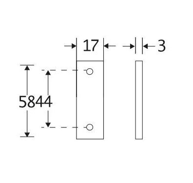 Vulplaat tbv raamsluiting 3 mm rechthoekig glans chroom - Afbeelding 2