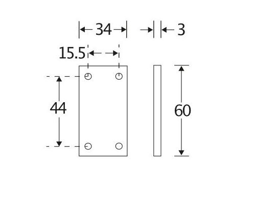 Vulplaat tbv SKG raamsluiting 3 mm glans chroom - Afbeelding 2