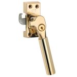 SKG Raamsluiting Met Sluitplaat Rechts Bauhaus messing ongelakt