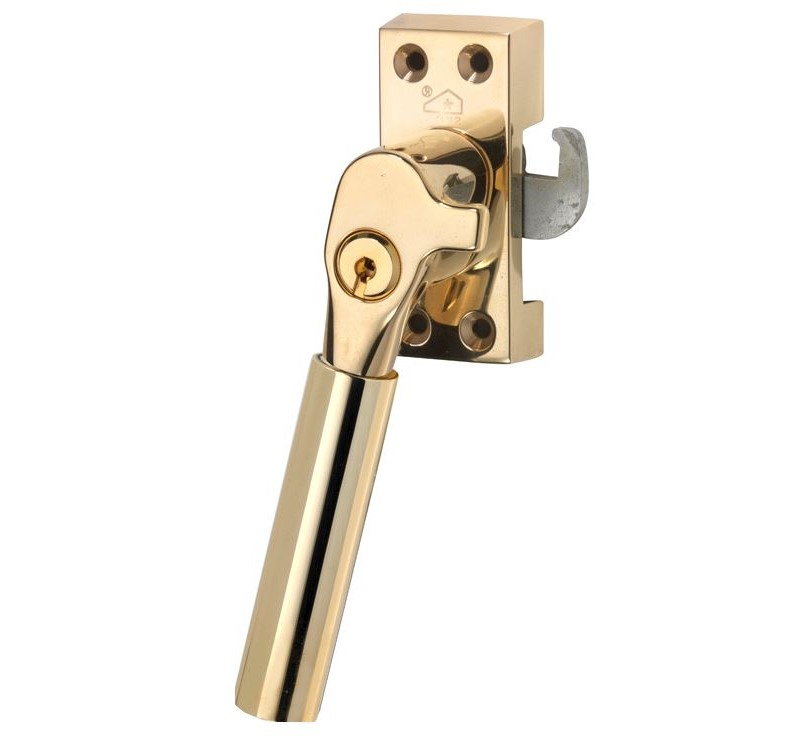 SKG Raamsluiting Met Sluitplaat Links Bauhaus messing ongelakt