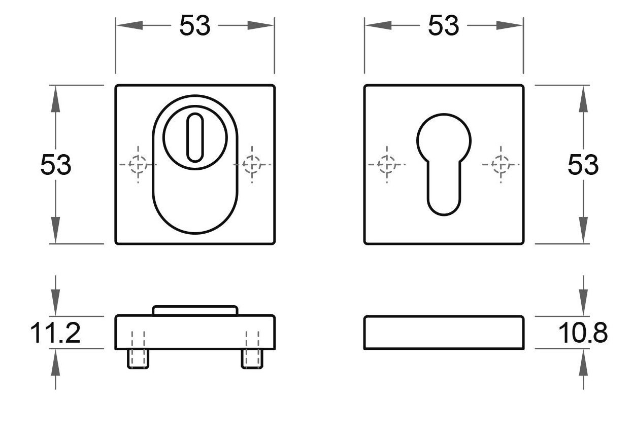 SKG3 Quattro veiligheidsrozet vierkant met kerntrekbeveiliging zwart - Afbeelding 2