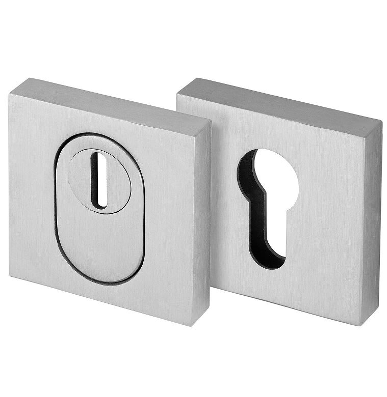 SKG3 Quattro veiligheidsrozet vierkant met kerntrekbeveiliging rvs mat