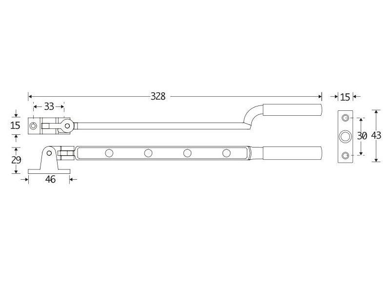 Uitzetijzer Bauhaus messing ongelakt - Afbeelding 2