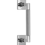 Deurgreep Bauhaus vierkant rozet 300 mm glans nikkel