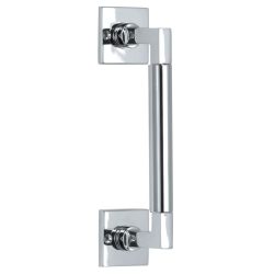 Deurgreep Bauhaus vierkant rozet 182 mm glans chroom