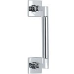 Deurgreep Bauhaus vierkant rozet 300 mm glans chroom