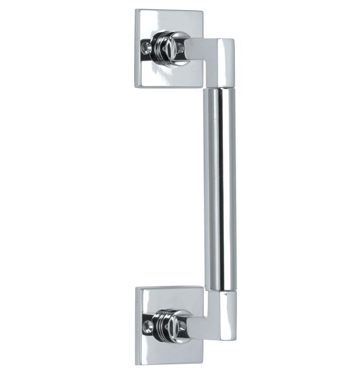 Deurgreep Bauhaus vierkant rozet 300 mm glans chroom