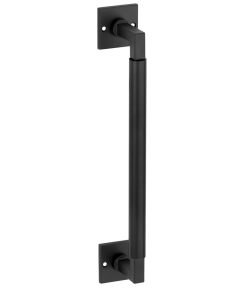 Deurgreep Bauhaus vierkant rozet 600 mm mat zwart