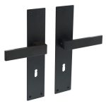 Intersteel deurklink Amsterdam op Renovatie Schild Rechthoekig SL72 rvs/mat zwart