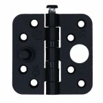 S2 veiligheids nylonlagerscharnier ronde hoeken 76x76 zwart SKG2