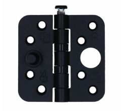 S2 veiligheids nylonlagerscharnier ronde hoeken 76x76 zwart SKG2