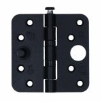 S2 veiligheids nylonlagerscharnier ronde hoeken 89x89 zwart SKG3