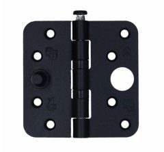 S2 veiligheids nylonlagerscharnier ronde hoeken 89x89 zwart SKG3